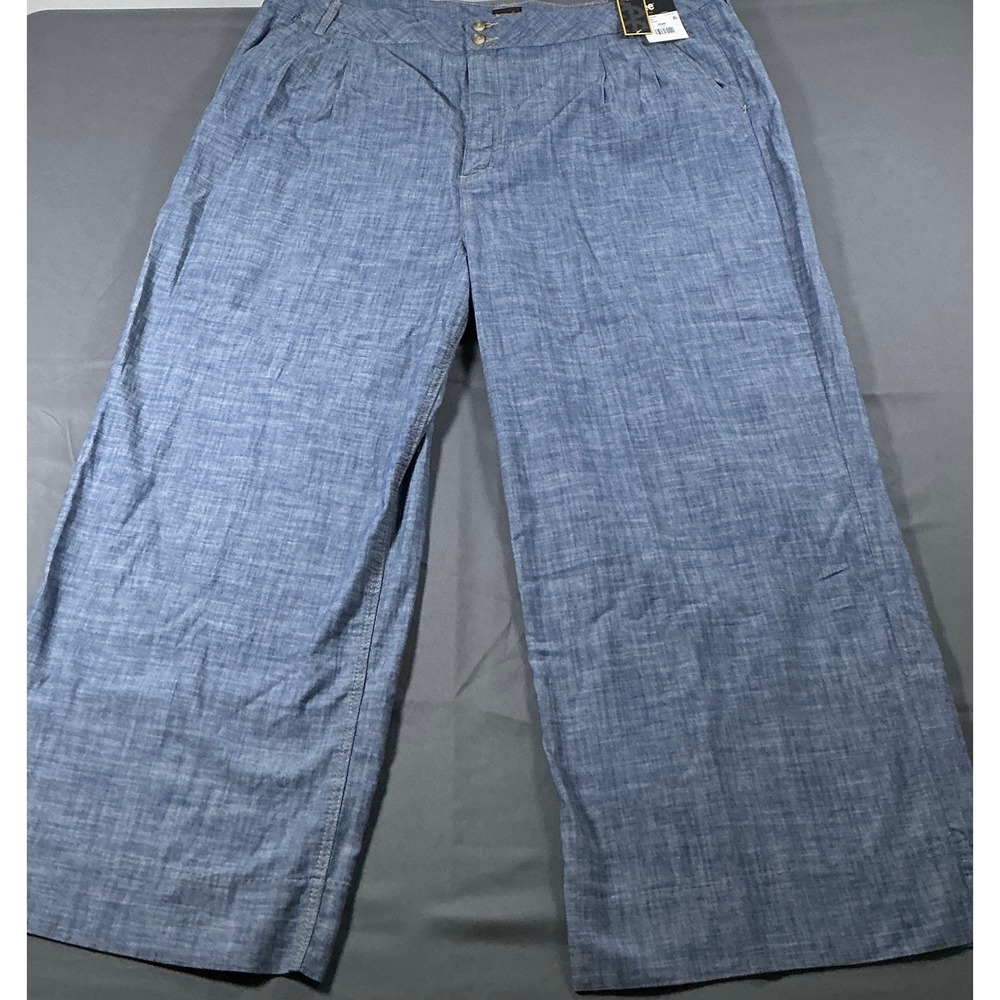 Lee Heritage High Rise 28" Trouser Indigo Prep Blue Wide Leg Pants 26W NWT